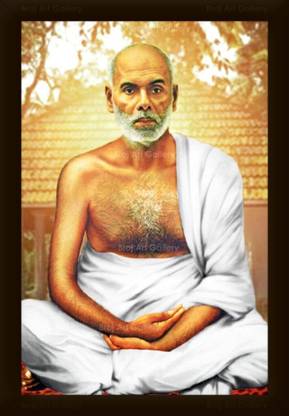 Braj Art Gallery Sree Narayana Guru in Forest Photo Frame Digital Reprint 19.5 inch x 13.5 inch Painting