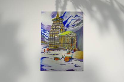 DeviArts Kedarnath Canvas Acrylic 24 inch x 18 inch Painting