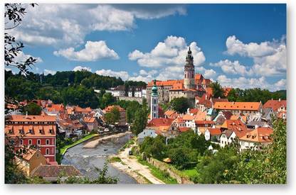 TrueCanvas State Castle And Chateau Český Krumlov, Large Canvas Wall Paintings Canvas 24 inch x 32 inch Painting