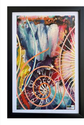HT's Art GALAXY Painting Mano Nigraha, A Practice Painting for improving concentration, Digital Reprint 19.5 inch x 13.5 inch Painting