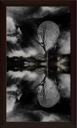 Artzfolio Tree Canvas Painting Dark Brown Synthetic Frame 14 x 24.4 inch (36 x 62 cms) Canvas 24.4 inch x 14 inch Painting