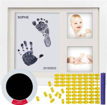 BNF Newborn Baby Ink Pads Pets Girls and Boys Keepsake Handprint & Footprint Kit Canvas 12 inch x 13 inch Painting