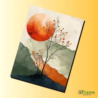 Xframe Deco Modern Watercolor Wall Art | Premium Silver coated reprint on MDF | Wall Decor Digital Reprint 12 inch x 9 inch Painting