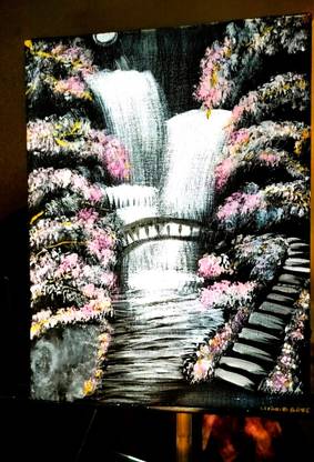 Himir Arts Nature Handmade Painting on Canvas Board Canvas 12 inch x 10 inch Painting