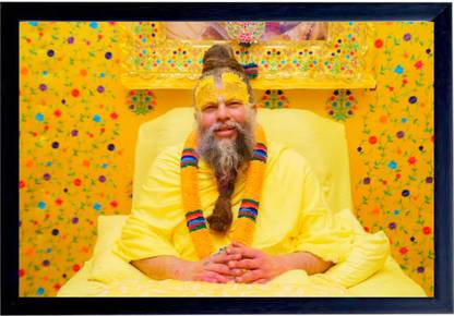 Giriraj Art Premanand Govind Sharan Ji Maharaj Photo Frame–Divine Religious Photo Frame Digital Reprint 12 inch x 9 inch Painting