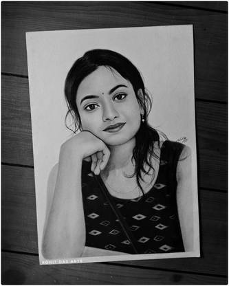 Vrinda Store Pencil art Pencil 16.5 inch x 11.7 inch Painting