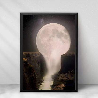 samp Beautiful Moon Art Painting, Birthday Gift, Anniversary Gift Size A4 Digital Reprint 11.7 inch x 8.3 inch Painting