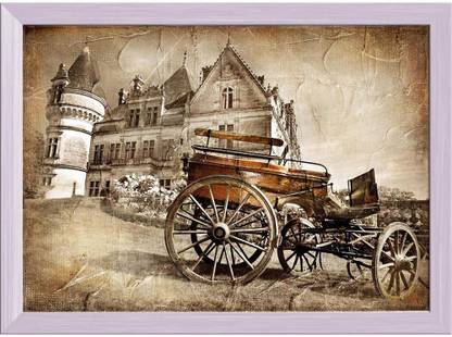 Artzfolio Medieval Castles Of Old France Canvas Painting White Frame 16.7x12inch Canvas 12 inch x 16.7 inch Painting
