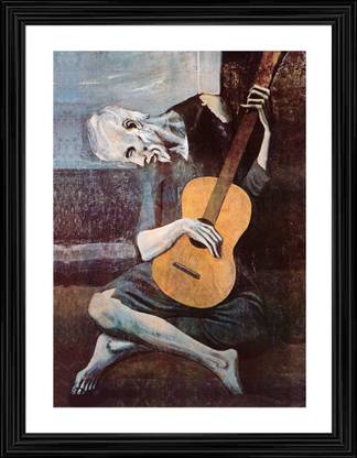 DecorAdventures *The Old Guitarist* (1903) by Pablo Picaso, Matt Satin Digital Reprint 21 inch x 16 inch Painting