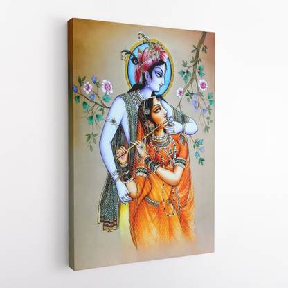 GIFTMASTER Beautiful Radha Krishna Painting for your Meditation Room photo wall art Canvas 24 inch x 16 inch Painting