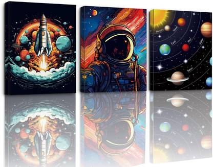 Vedic Vastu 3 Pieces Canvas Wall Art, Astronomy Canvas 16 inch x 12 inch Painting