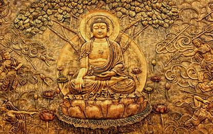 KUBE Lord Buddha Meditation Art Wall Painting Set of 5 | Ideal For Home & Office Digital Reprint 30 inch x 48 inch Painting