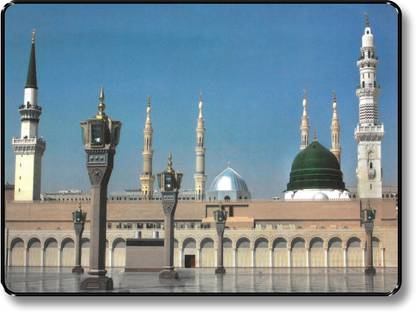 saf Masjid Sparkle Coated Digital Reprint 13.25 inch x 9.25 inch Painting