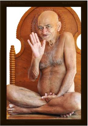 Braj Art Gallery Acharya Shri Vidyasagar Ji Maharaj Blessings Photo Frame Digital Reprint 19.5 inch x 13.5 inch Painting