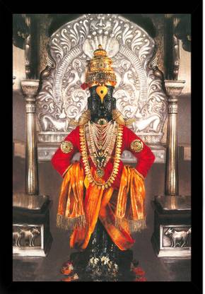Dharvika Innovations Vitthal Photo Frame | Vitthal Rukmini Photo Frame Digital Reprint 14 inch x 11 inch Painting