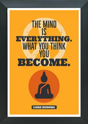 MHridayCraft MHC-The Mind is Everything 26 A4 photo frame Digital Reprint 12 inch x 9 inch Painting