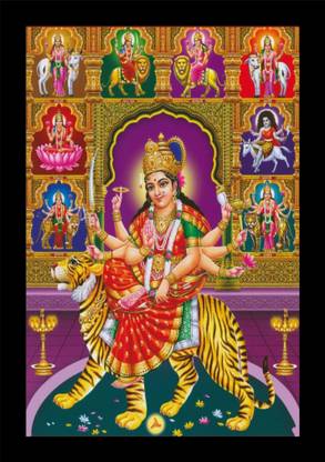 jog craft durga mata photo| durga mata photo frame Digital Reprint 14 inch x 10 inch Painting