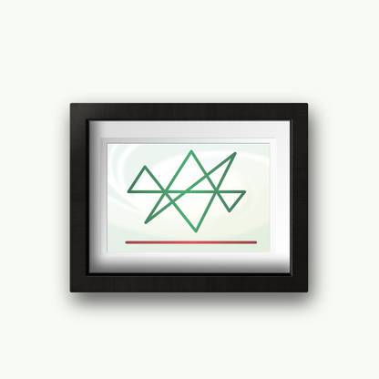 Nandanam Art Gallery Green Midas Star, Symbol of Prosperous Growth! 4 X 6inch Digital Reprint 7 inch x 4 inch Painting