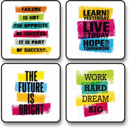 saf MOTIVATIONAL QUOTES Black Premium frame Digital Reprint 19 inch x 19 inch Painting