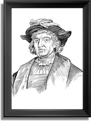 Framing Premium The Great Navigator Christopher Columbus Wall Photo Frame | Digital Reprint 18 inch x 12 inch Painting