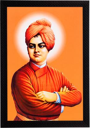 eCraftIndia Swami Vivekananda Satin Matt Textured UV Art Canvas 14 inch x 11 inch Painting