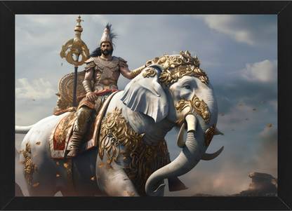 ArteVisio Indian King Porus Wall Photo Frame - Magnificent Historical Decor Digital Reprint 14 inch x 20 inch Painting
