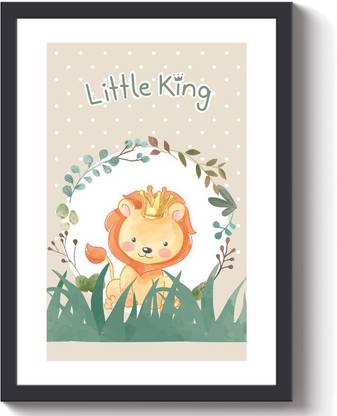 SC CREATIVES The Little Lion King Nursery Wall Art | Wall Decor | Ready To Hang Digital Reprint 12 inch x 9 inch Painting