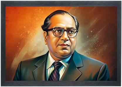Shree Shyam Dr-Babasaheb-Ambedkar Photo Frame For Wall Mounted Painting Digital Reprint 10 inch x 14 inch Painting