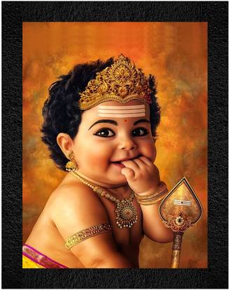 Bellebon Arts Bala Murugan Painting Hindu God Baby Wall Art Decor for Home and Nursery Digital Reprint 14 inch x 11 inch Painting