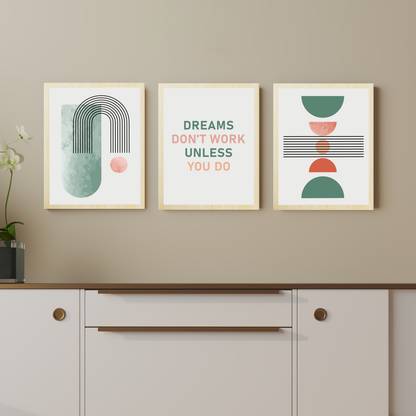 Painting Mantra Modern Boho Motivational Quotes Dreams Don't Work Unless You Do Art Digital Reprint 17.5 inch x 12.7 inch Painting