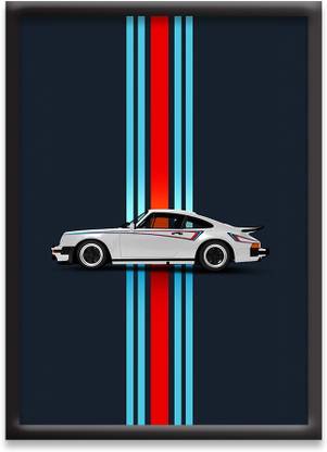 Jurojin Junction JDM Car Vector Art | Matt Black Frame | Digital Reprint 11.7 inch x 8.3 inch Painting