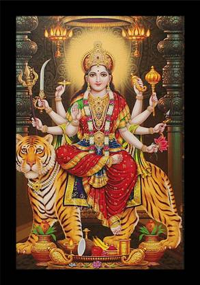 jog craft durga mata photo| durga mata photo frame Digital Reprint 14 inch x 10 inch Painting