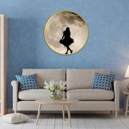 INDUS TRIBE GIRL CANVAS PAINTING WITH METAL FRAME Canvas 20 inch x 20 inch Painting