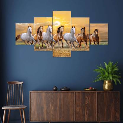 SHAH TREND Horse MDF UV Textured wall painting for Home decoration Digital Reprint 17 inch x 30 inch Painting