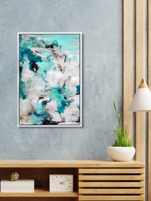 999Store Floating Frame Abstract Art Painting For Living Room Digital Reprint 24 inch x 16 inch Painting