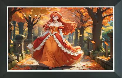 AARTKALA A woman with light green eyes, fluffy curly orange hair, and pale white skin. Digital Reprint 14 inch x 10 inch Painting