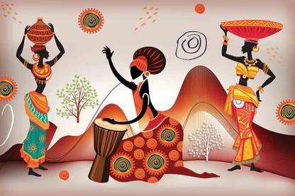 RANGOLI Modern Art Painting For Home Decoration Digital Reprint 12 inch x 18 inch Painting