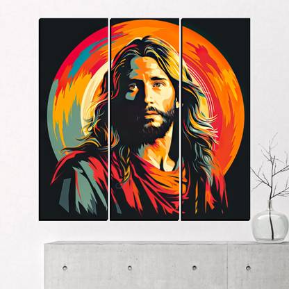 JB Creations Jesus Christ Cross Modern Painting Wall Decorative Paintings For Home Digital Reprint 18 inch x 18 inch Painting