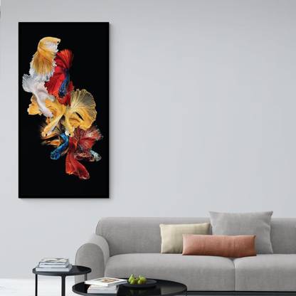 Bitty Bopp Abstract Thread Canvas Print Black Frame Canvas wall painting (48x24 Inch) Canvas 7 inch x 24 inch Painting