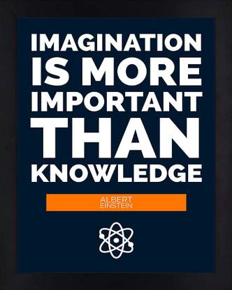 Interio Crafts Albert Einstein Imagination Quote Digital Reprint 13 inch x 9 inch Painting