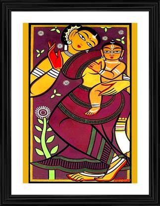 DecorAdventures *Mother and Child 2* by Jamini Roy. Matt Satin Digital Reprint 24 inch x 18 inch Painting