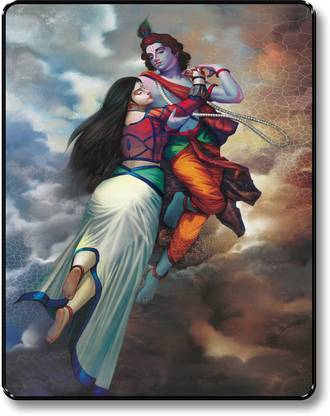 saf SHIVA PARVATI PAINTING Digital Reprint 11 inch x 14 inch Painting