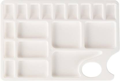 FRKB 18 Wells Plastic Painting Palette with Thumb Hole for Better Grip 18 Paint Wells Palettes