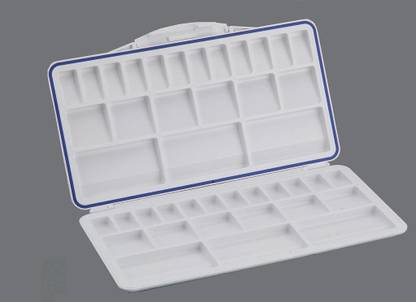 KHYATI Plastic 21 Paint Wells Palettes  with Lid