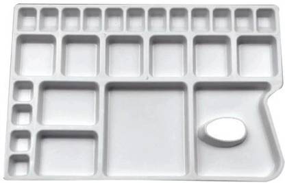KHYATI Colour Mixing Palette - Rectangular 26 Paint Wells Palettes  with Lid