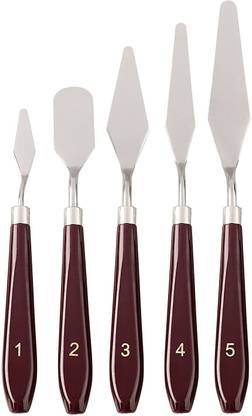 FRKB Painting Palette Knife Set| Set of 5pc 0 Paint Wells Palettes