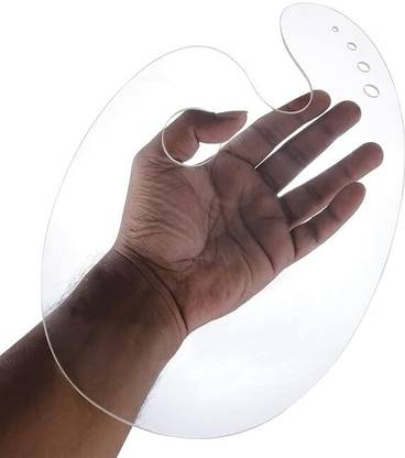 ART RANGER 12 x7 inch Size Clear Transparent Acrylic Kidney Shaped Drawing Palette 1 Paint Wells Palettes