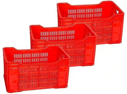 Petals Plastic Plastic Multipurpose Storage Container Crate Storage Basket