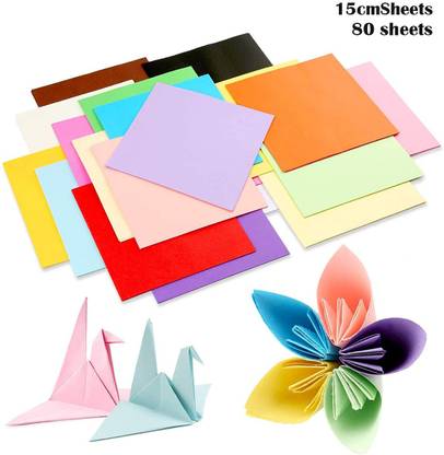 AMUSING Square Origami Paper Double Sides Solid Color Folding Paper