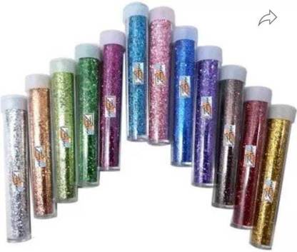 TRENDY ONE Glitter bottles for art and craft pack of 12
